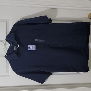 NWT Men's Van Heusen AIR Casual Button Down Short Sleeve Shirt, Large